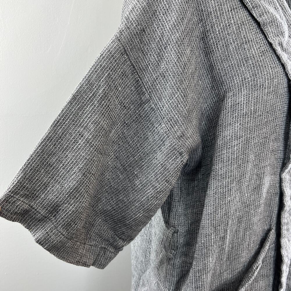 Swan Made In NY Gray Half Sleeve Open Front Hooded Cardigan Sweater Robe Size S - Picture 5 of 9